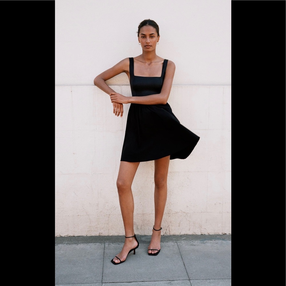 NWT Zara black combination short dress TRF